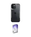ieg™ iPhone 16 Pro Kılıf Akış Çizgi Koleksiyonu - Siyah Bilvis 5in1 3D Magic Cam Ekran Koruyucu