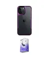 ieg™ iPhone 16 Pro Kılıf Akış Çizgi Koleksiyonu - Siyah Bilvis 5in1 5D Magic Hayalet Cam Ekran Koruyucu