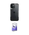 ieg™ iPhone 16 Pro Kılıf Akış Çizgi Koleksiyonu - Siyah Bilvis 5in1 5D Magic Hayalet Cam Ekran Koruyucu