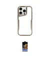 ieg™ iPhone 16 Pro Kılıf Akış Çizgi Koleksiyonu - Siyah Buffer Hayalet Cam Ekran Koruyucu