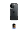 ieg™ iPhone 16 Pro Kılıf Akış Çizgi Koleksiyonu - Siyah Buffer Hayalet Cam Ekran Koruyucu