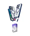 ieg™ iPhone 16 Pro Kılıf Atlas Doku Koleksiyonu - Siyah Bilvis 5in1 3D Magic Cam Ekran Koruyucu
