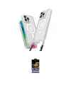 ieg™ iPhone 16 Pro Kılıf Atlas Doku Koleksiyonu - Siyah Buffer Hayalet Cam Ekran Koruyucu