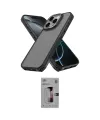 ieg™ iPhone 16 Pro Kılıf Atlas Form - Siyah Bilvis 3D Mat Cam Ekran Koruyucu