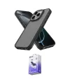ieg™ iPhone 16 Pro Kılıf Atlas Form - Siyah Bilvis 5in1 5D Magic Hayalet Cam Ekran Koruyucu