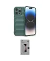 ieg™ iPhone 16 Pro Kılıf Atlas Koleksiyonu - Siyah Bilvis 3D Mat Cam Ekran Koruyucu