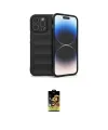 ieg™ iPhone 16 Pro Kılıf Atlas Koleksiyonu - Siyah Buffer Cam Ekran Koruyucu