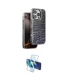 ieg™ iPhone 16 Pro Kılıf Atlas Minimal Özel Seri - Siyah 3D Antistatik Cam Ekran Koruyucu