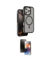 ieg™ iPhone 16 Pro Kılıf Çekirdek Minimal Prime - Siyah 3D Antistatik Mat Seramik Nano Ekran Koruyucu