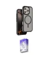 ieg™ iPhone 16 Pro Kılıf Çekirdek Minimal Prime - Siyah Bilvis 5in1 3D Magic Cam Ekran Koruyucu