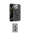 ieg™ iPhone 16 Pro Kılıf Doruk Doku Özel Seri - Siyah Bilvis 3D Mat Cam Ekran Koruyucu