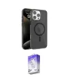 ieg™ iPhone 16 Pro Kılıf Doruk Doku Özel Seri - Siyah Bilvis 5in1 3D Magic Cam Ekran Koruyucu