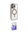 ieg™ iPhone 16 Pro Kılıf Doruk Doku Özel Seri - Siyah Bilvis 5in1 5D Magic Hayalet Cam Ekran Koruyucu