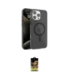 ieg™ iPhone 16 Pro Kılıf Doruk Doku Özel Seri - Siyah Buffer Cam Ekran Koruyucu
