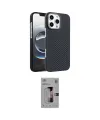 ieg™ iPhone 16 Pro Kılıf Doruk Serisi - Siyah Bilvis 3D Mat Cam Ekran Koruyucu