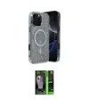 ieg™ iPhone 16 Pro Kılıf Eksen Çizgi - Şeffaf 360 Full Body Arka Koruyucu