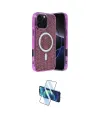ieg™ iPhone 16 Pro Kılıf Eksen Çizgi - Siyah 3D Antistatik Cam Ekran Koruyucu
