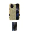 ieg™ iPhone 16 Pro Kılıf Eksen Çizgi - Siyah 3D Antistatik Hayalet Cam Ekran Koruyucu