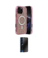 ieg™ iPhone 16 Pro Kılıf Eksen Çizgi - Siyah 3D Antistatik Hayalet Cam Ekran Koruyucu