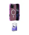 ieg™ iPhone 16 Pro Kılıf Eksen Çizgi - Siyah Bilvis 5in1 5D Magic Hayalet Cam Ekran Koruyucu