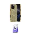ieg™ iPhone 16 Pro Kılıf Eksen Çizgi - Siyah Bilvis 5in1 5D Magic Hayalet Cam Ekran Koruyucu