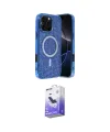 ieg™ iPhone 16 Pro Kılıf Eksen Çizgi - Siyah Bilvis 5in1 5D Magic Hayalet Cam Ekran Koruyucu