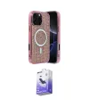 ieg™ iPhone 16 Pro Kılıf Eksen Çizgi - Siyah Bilvis 5in1 5D Magic Hayalet Cam Ekran Koruyucu