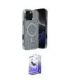 ieg™ iPhone 16 Pro Kılıf Eksen Çizgi - Siyah Bilvis 5in1 5D Magic Hayalet Cam Ekran Koruyucu