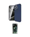 ieg™ iPhone 16 Pro Kılıf Eksen Form Prime - Siyah 360 Mat Full Body Arka Koruyucu
