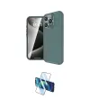 ieg™ iPhone 16 Pro Kılıf Eksen Form Prime - Siyah 3D Antistatik Cam Ekran Koruyucu