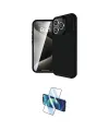 ieg™ iPhone 16 Pro Kılıf Eksen Form Prime - Siyah 3D Antistatik Cam Ekran Koruyucu