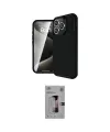 ieg™ iPhone 16 Pro Kılıf Eksen Form Prime - Siyah Bilvis 3D Mat Cam Ekran Koruyucu