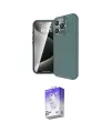 ieg™ iPhone 16 Pro Kılıf Eksen Form Prime - Siyah Bilvis 5in1 3D Magic Cam Ekran Koruyucu
