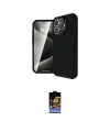 ieg™ iPhone 16 Pro Kılıf Eksen Form Prime - Siyah Buffer Hayalet Cam Ekran Koruyucu