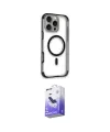 ieg™ iPhone 16 Pro Kılıf Eksen Klasik Koleksiyonu - Siyah Bilvis 5in1 5D Magic Hayalet Cam Ekran Koruyucu