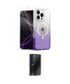 ieg™ iPhone 16 Pro Kılıf Eksen Minimal Özel Seri - Siyah 3D Antistatik Hayalet Cam Ekran Koruyucu