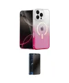 ieg™ iPhone 16 Pro Kılıf Eksen Minimal Özel Seri - Siyah 3D Antistatik Hayalet Cam Ekran Koruyucu