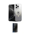 ieg™ iPhone 16 Pro Kılıf Eksen Minimal Özel Seri - Siyah 3D Antistatik Hayalet Cam Ekran Koruyucu
