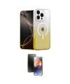 ieg™ iPhone 16 Pro Kılıf Eksen Minimal Özel Seri - Siyah 3D Antistatik Mat Seramik Nano Ekran Koruyucu