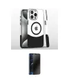 ieg™ iPhone 16 Pro Kılıf İz Asil Prime - Siyah 3D Antistatik Hayalet Cam Ekran Koruyucu