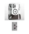 ieg™ iPhone 16 Pro Kılıf İz Asil Prime - Siyah Bilvis 3D Mat Cam Ekran Koruyucu