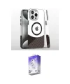 ieg™ iPhone 16 Pro Kılıf İz Asil Prime - Siyah Bilvis 5in1 3D Magic Cam Ekran Koruyucu