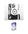 ieg™ iPhone 16 Pro Kılıf İz Asil Prime - Siyah Bilvis 5in1 3D Magic Cam Ekran Koruyucu