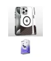 ieg™ iPhone 16 Pro Kılıf İz Asil Prime - Siyah Bilvis 5in1 5D Magic Hayalet Cam Ekran Koruyucu