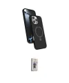 ieg™ iPhone 16 Pro Kılıf İz Işık Koleksiyonu - Siyah Bilvis 3D Cam Ekran Koruyucu