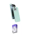 ieg™ iPhone 16 Pro Kılıf İz Işık Koleksiyonu - Siyah Bilvis 5in1 3D Magic Cam Ekran Koruyucu