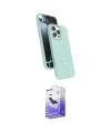 ieg™ iPhone 16 Pro Kılıf İz Işık Koleksiyonu - Siyah Bilvis 5in1 5D Magic Hayalet Cam Ekran Koruyucu