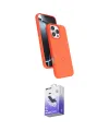 ieg™ iPhone 16 Pro Kılıf İz Işık Koleksiyonu - Siyah Bilvis 5in1 5D Magic Hayalet Cam Ekran Koruyucu