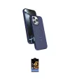 ieg™ iPhone 16 Pro Kılıf İz Işık Koleksiyonu - Siyah Buffer Hayalet Cam Ekran Koruyucu