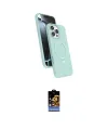 ieg™ iPhone 16 Pro Kılıf İz Işık Koleksiyonu - Siyah Buffer Hayalet Cam Ekran Koruyucu